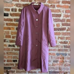 Vintage Misty Harbor 14 P Dusty Rose Trench Coat w/‎ Cozy Removable Liner